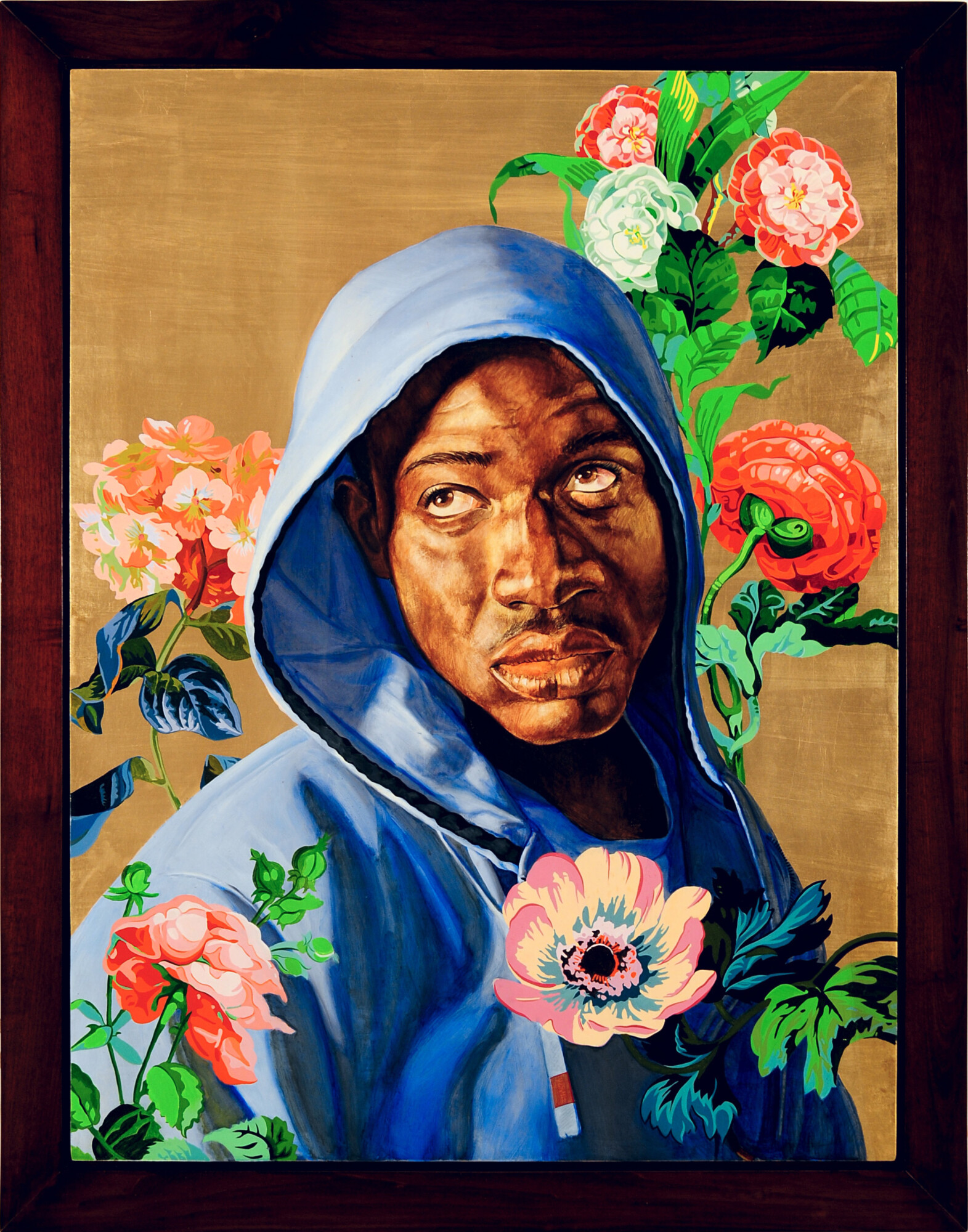 kehindewiley_Head_of_a_young_Girl_Veiled_and_Crowned_with_Flowers