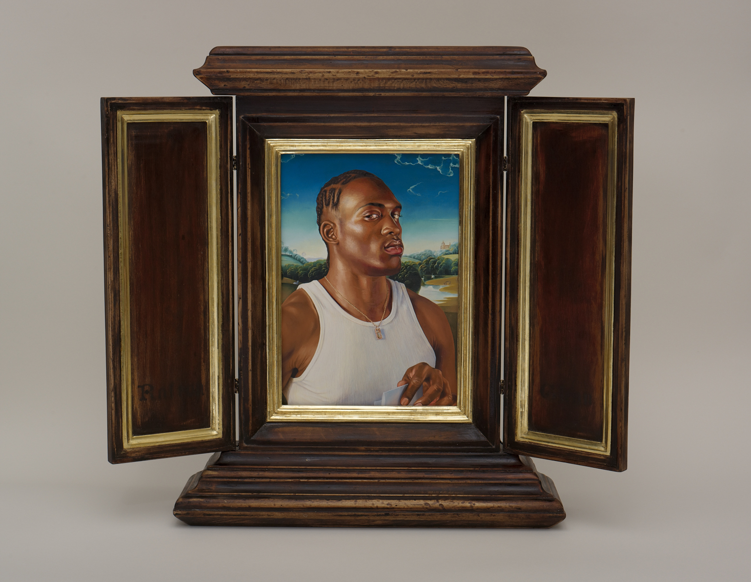kehindewiley_a new republic_After Memling's Portrait of a Man with a Letter