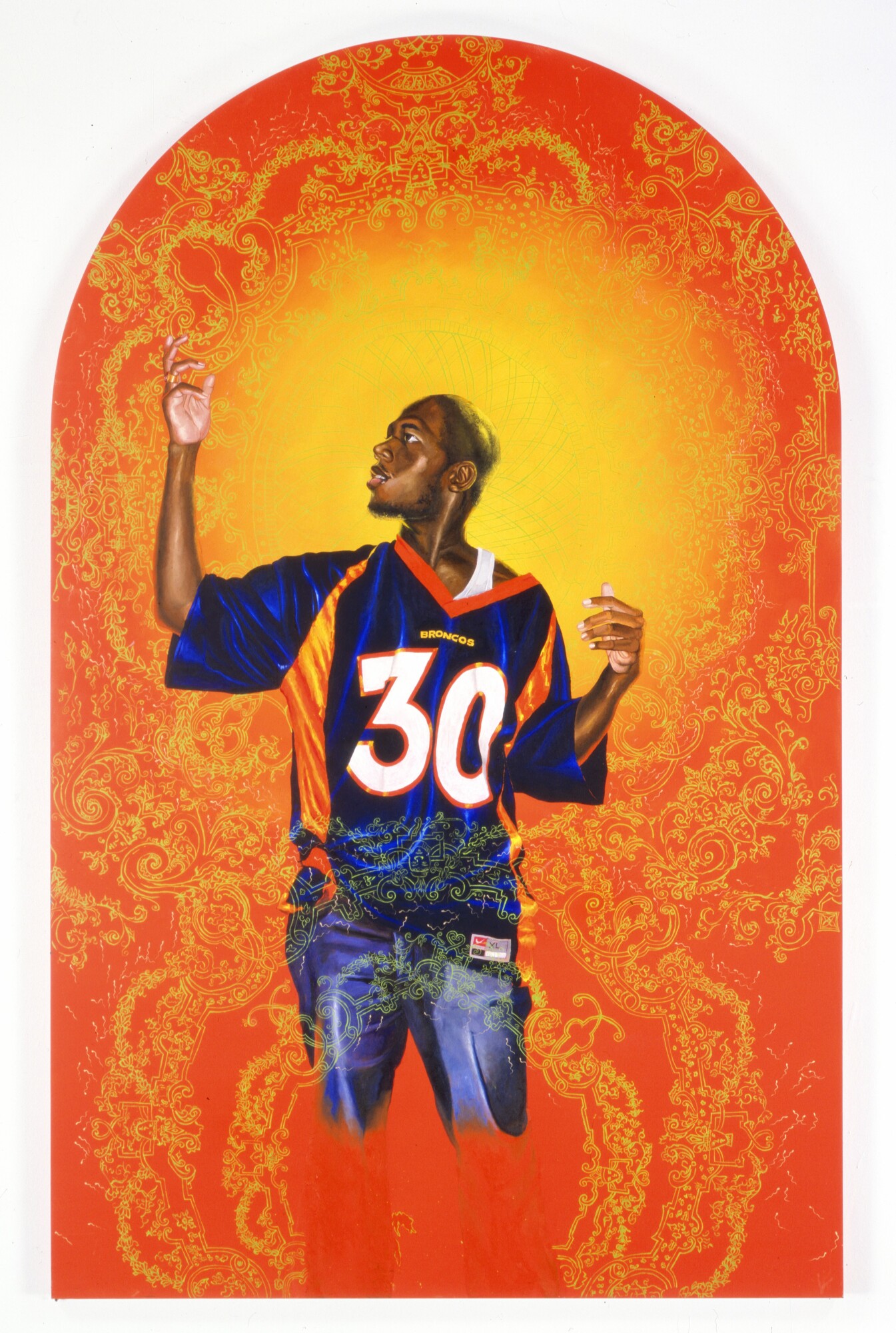 kehindewiley_passing:posing_passing : posing_(female_prophet_anne,_who_observes_the_presentation_of_jesus_on_the_temple)